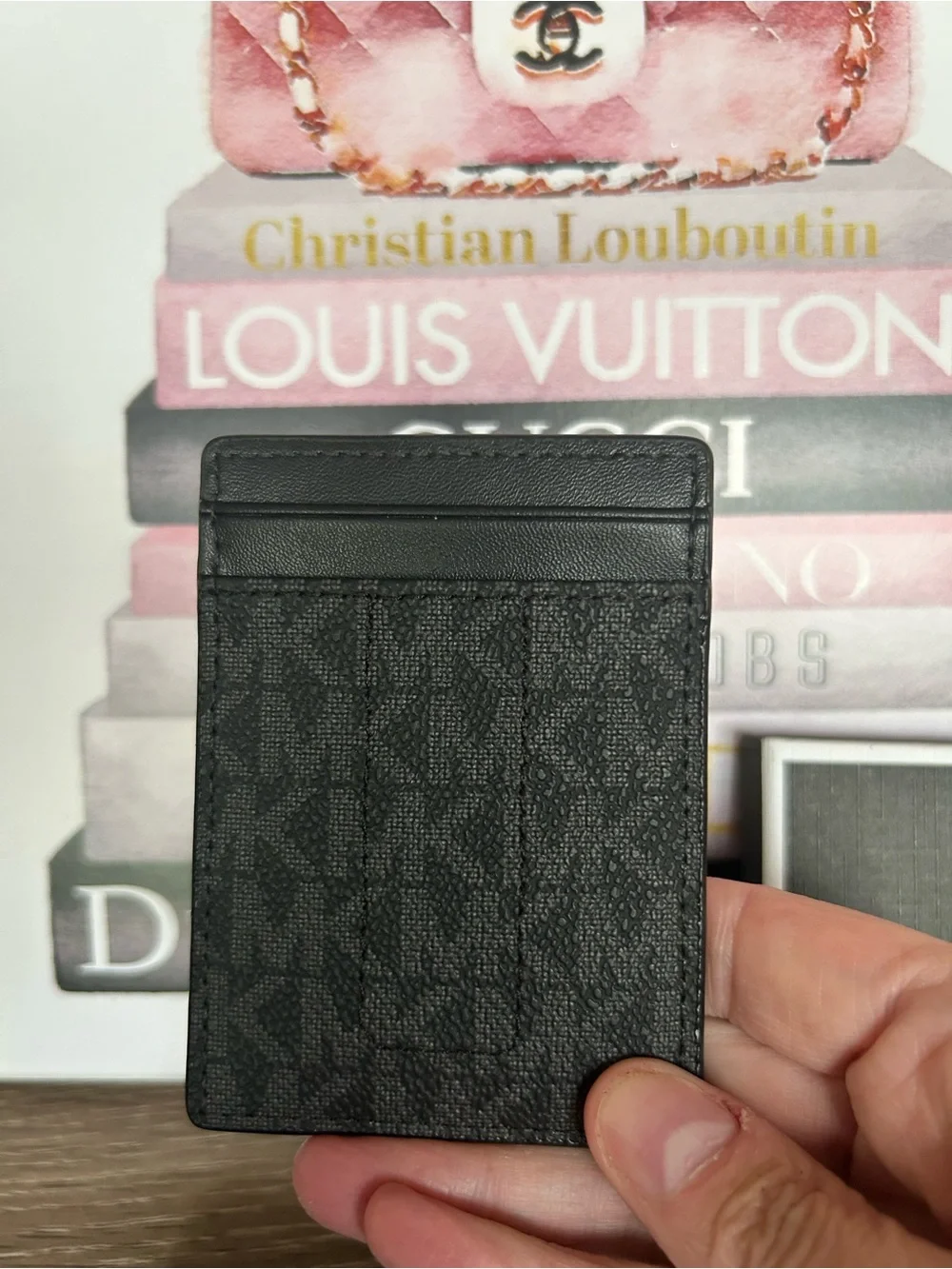 Michael Kors Men's Black Signature Card Holder & Money Clip Set